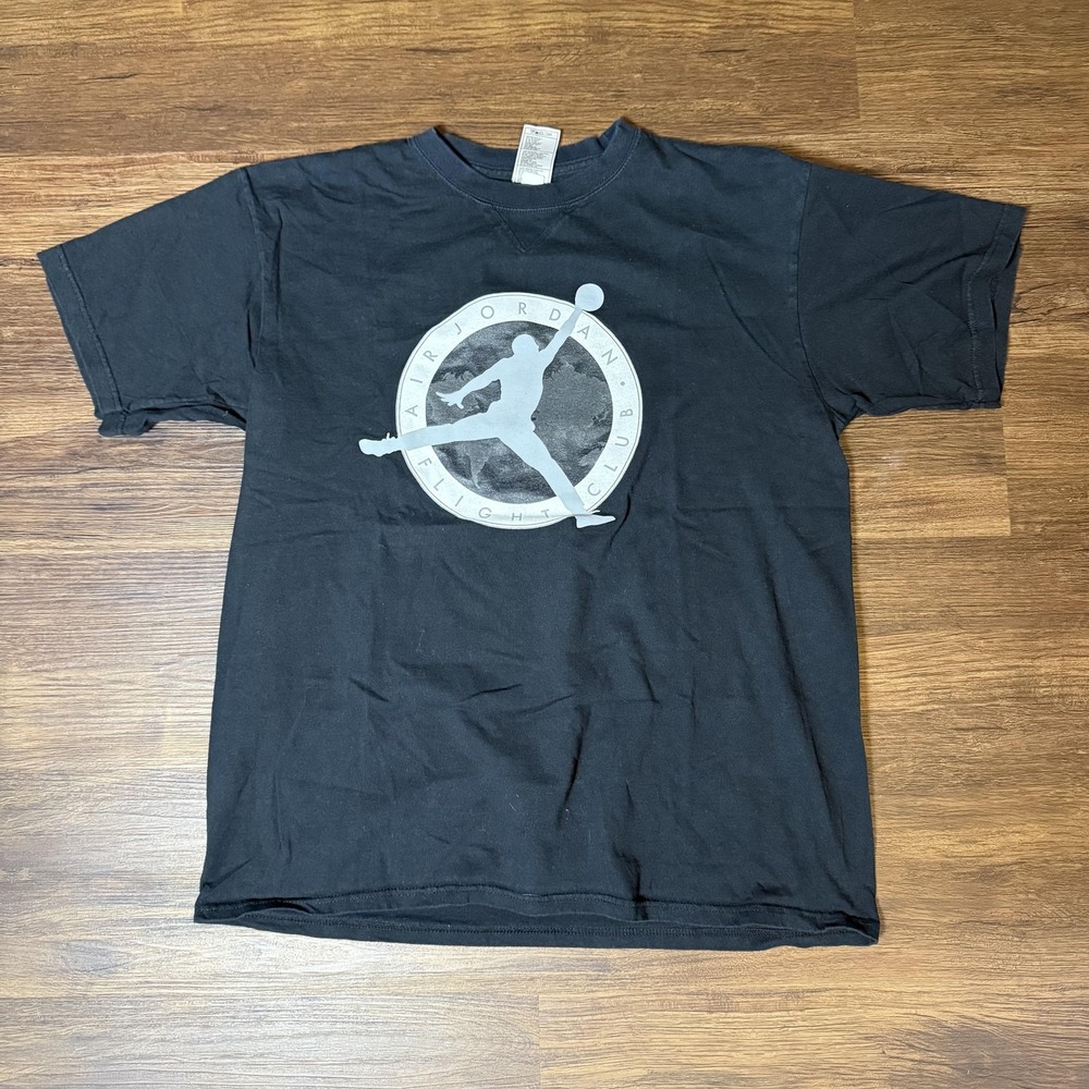 Air Jordan‎ Flight Club Shirt Mens Medium Black Jumpman Logo Basketball Nike
